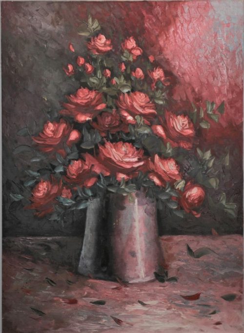 Ramadan Hussien red flowers 80X56S Ramadan Hussien red flowers 80X56S