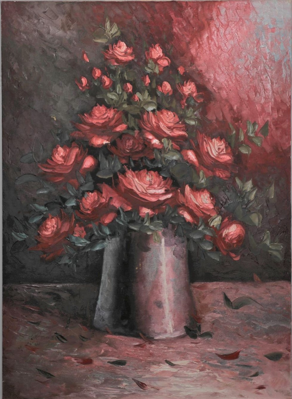 Ramadan Hussien red flowers 80X56S Ramadan Hussien red flowers 80X56S