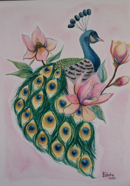 Blooming Peacock Painting