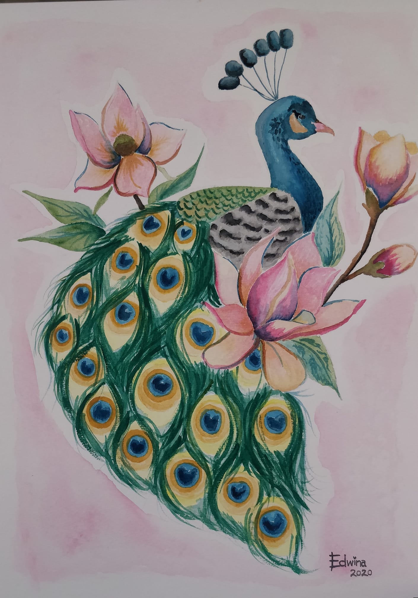 Blooming Peacock Painting