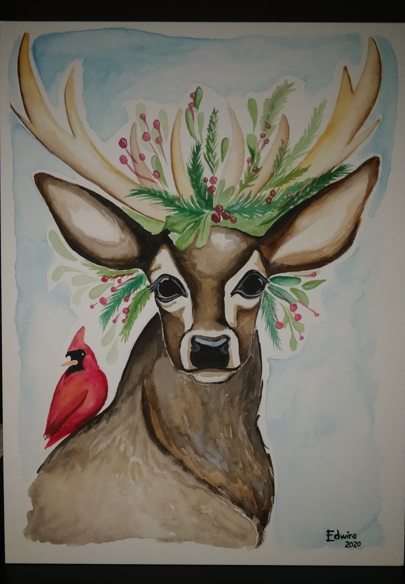 Christmas Deer Painting