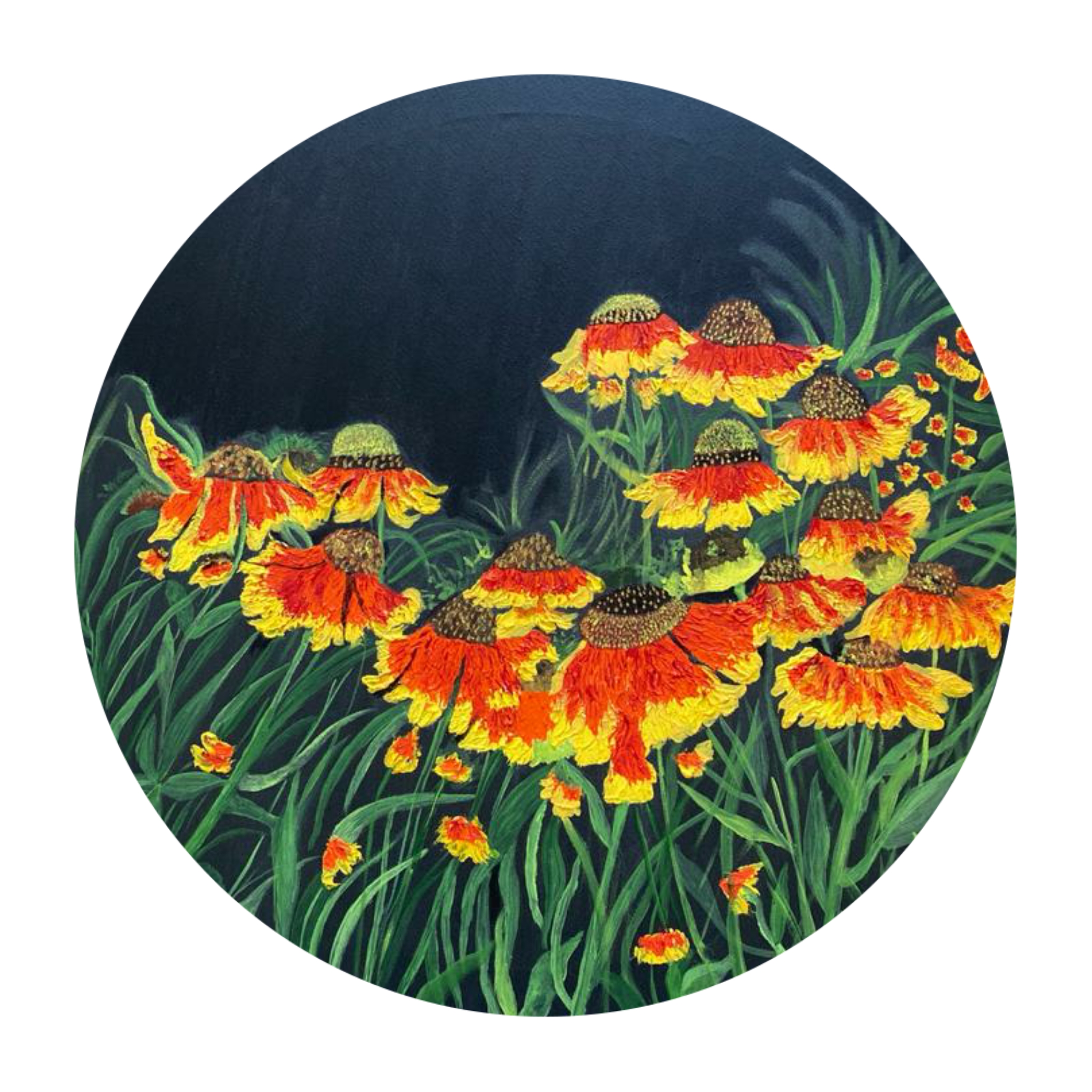 Tangerine Burst - 60cms - Acrylic Tangerine Burst - 60cms - Acrylic