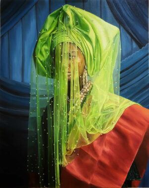 Girl in a green veil