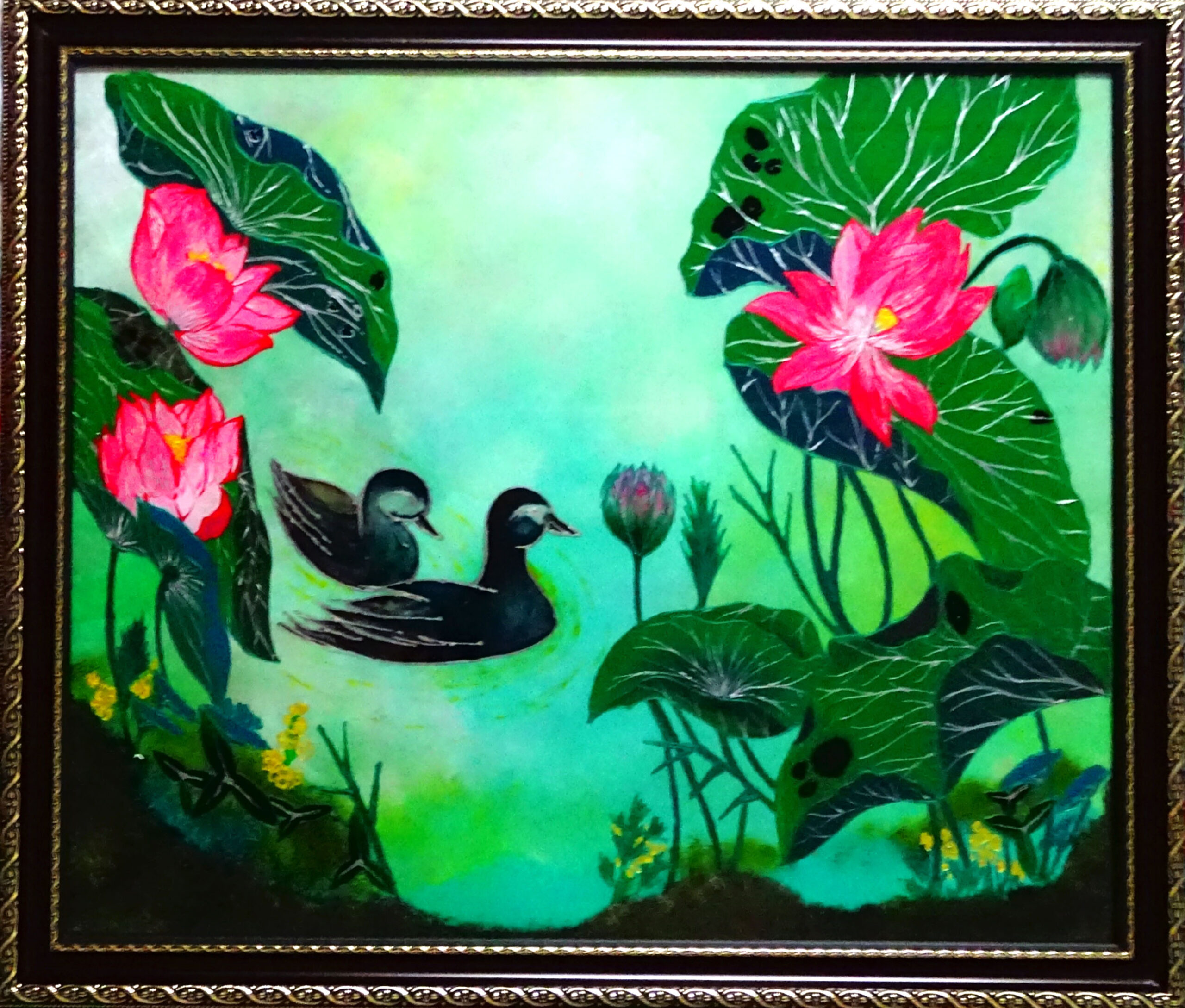 50-60 glass painitng - lake 50-60 glass painitng - lake