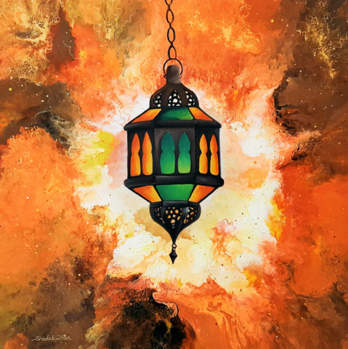 light of hope 90x90cm acrylic on canvas price AED 2400