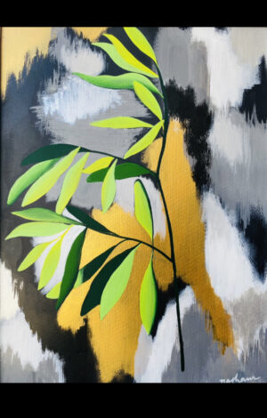 Abstract plants in gold