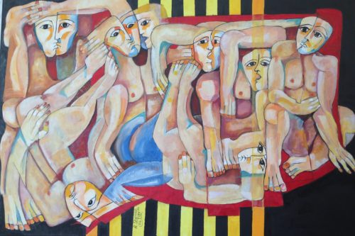 Abstract ( 3 ) 2017 Acrylic on canvas (50X70)cm