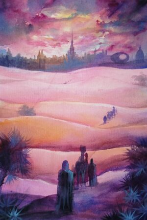 Dubai Landscape- Across the desert Painting