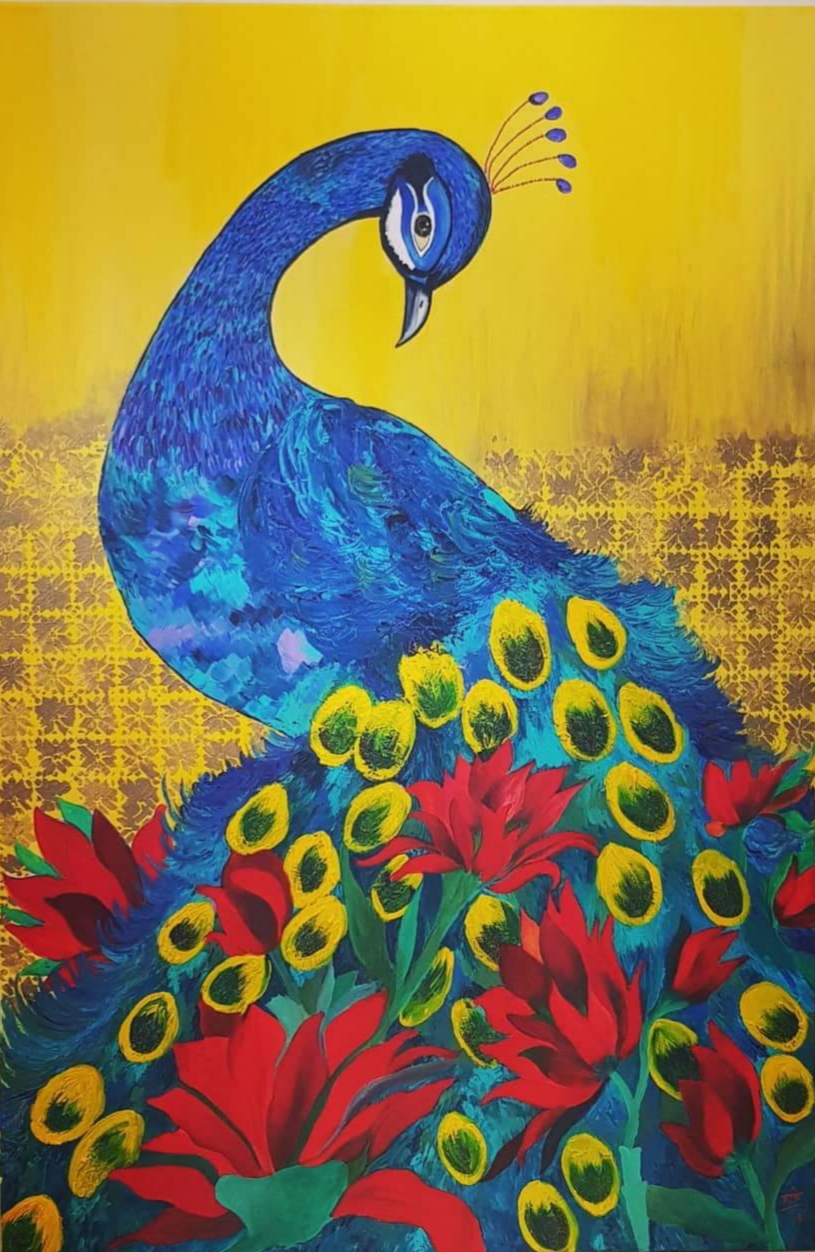 Mayura- Acrylic Painting - 90 x 60 cms